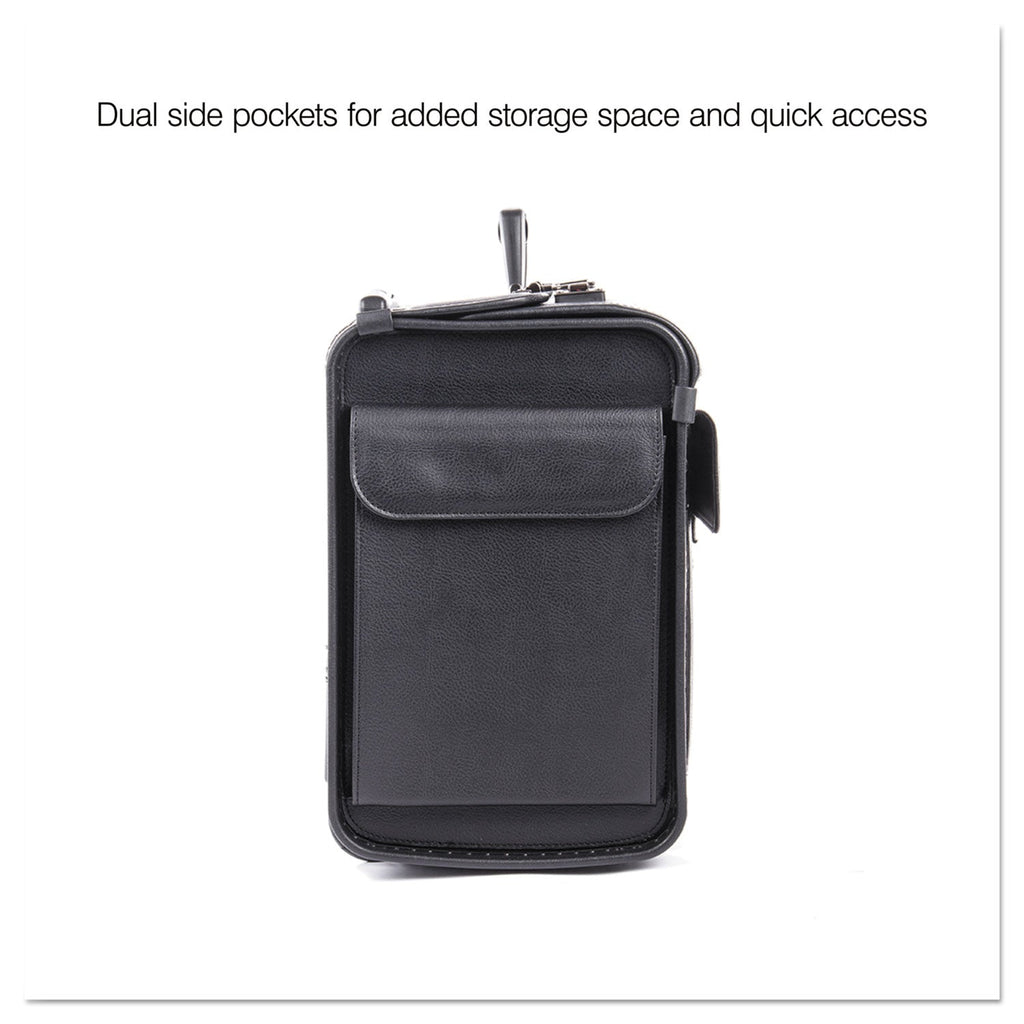 STEBCO Catalog Case on Wheels, Fits Devices Up to 17.3", Koskin, 19 x 9 x 15.5, Black