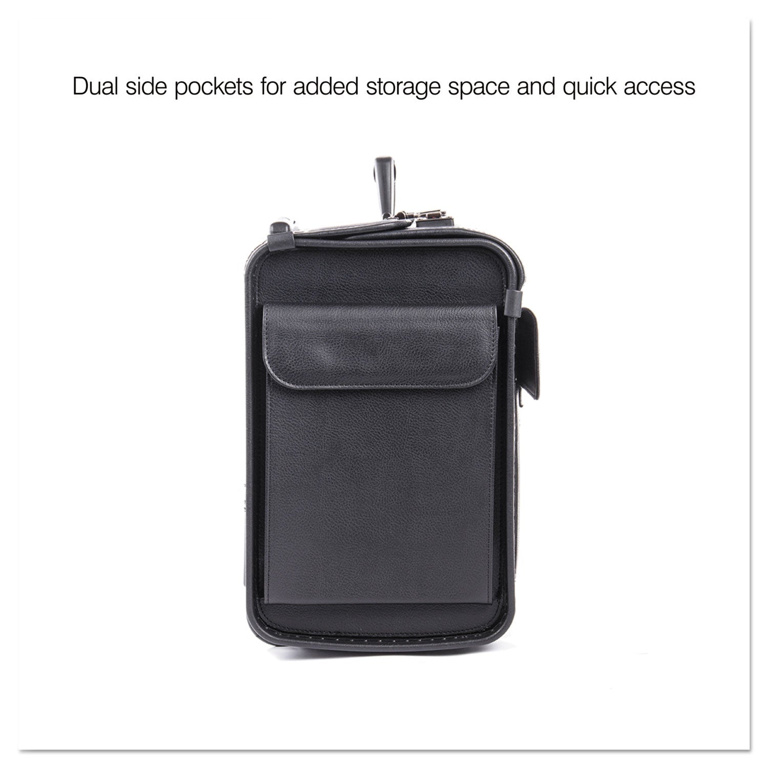 STEBCO Catalog Case on Wheels, Fits Devices Up to 17.3", Koskin, 19 x 9 x 15.5, Black