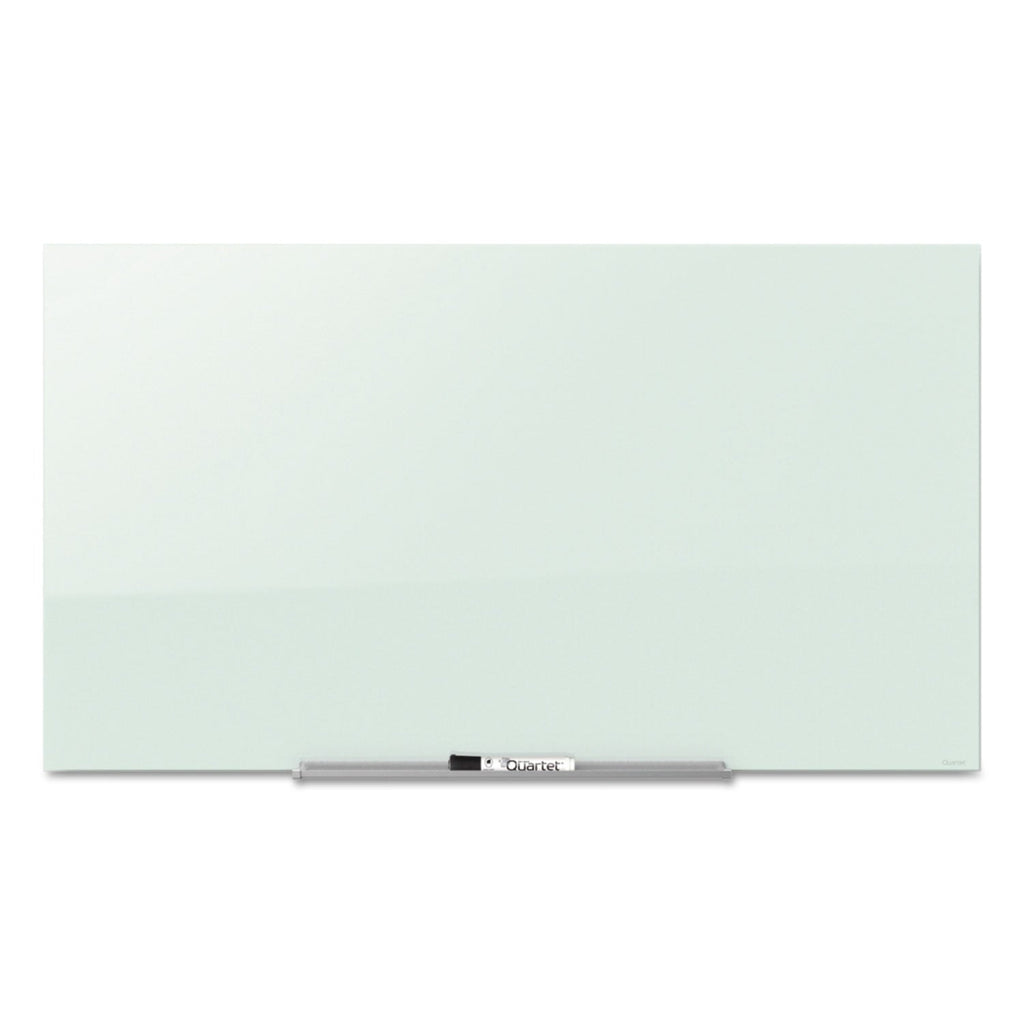 Quartet InvisaMount Magnetic Glass Marker Board, Frameless, 50" x 28", White Surface