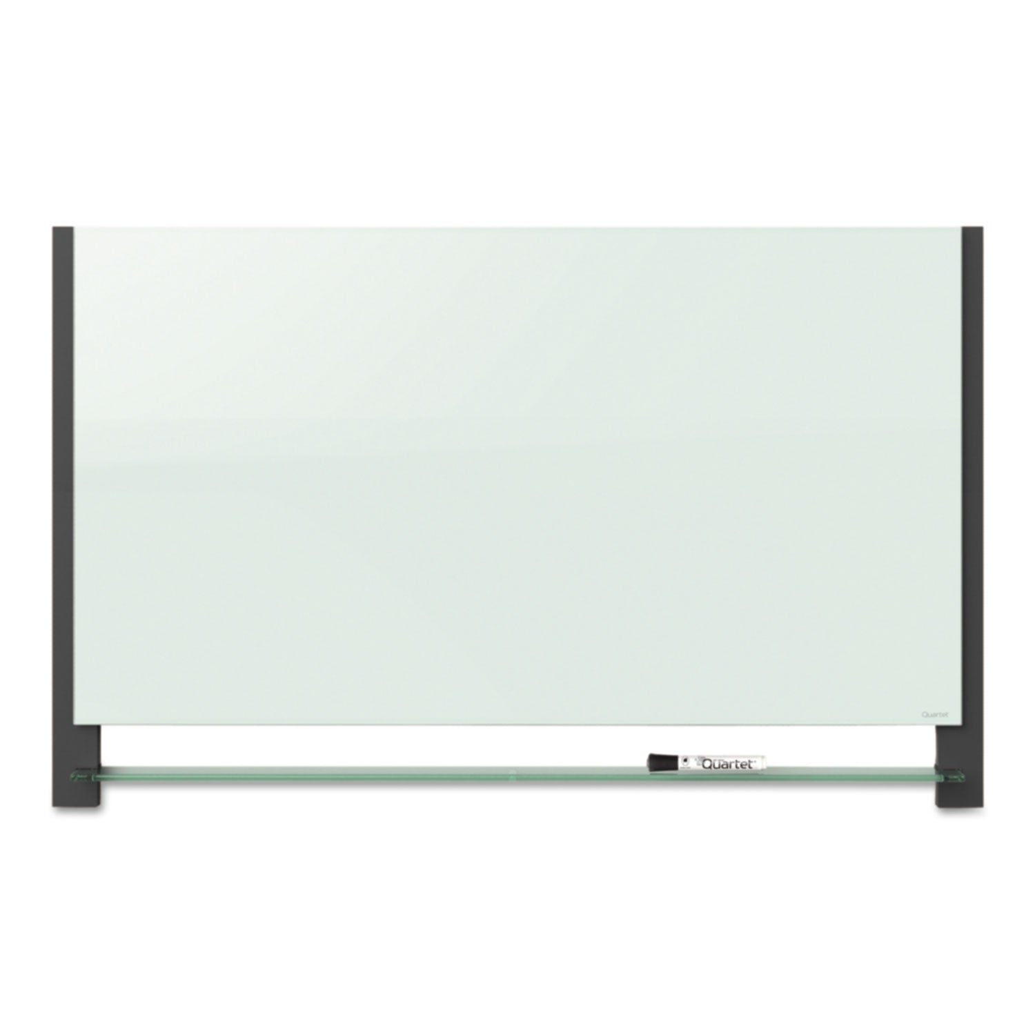 Quartet Evoque Magnetic Glass Marker Board with Black Aluminum Frame, 74 x 42, White