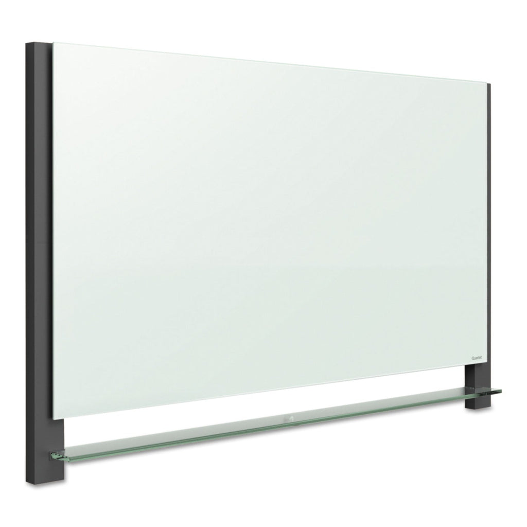 Quartet Evoque Magnetic Glass Marker Board with Black Aluminum Frame, 74 x 42, White