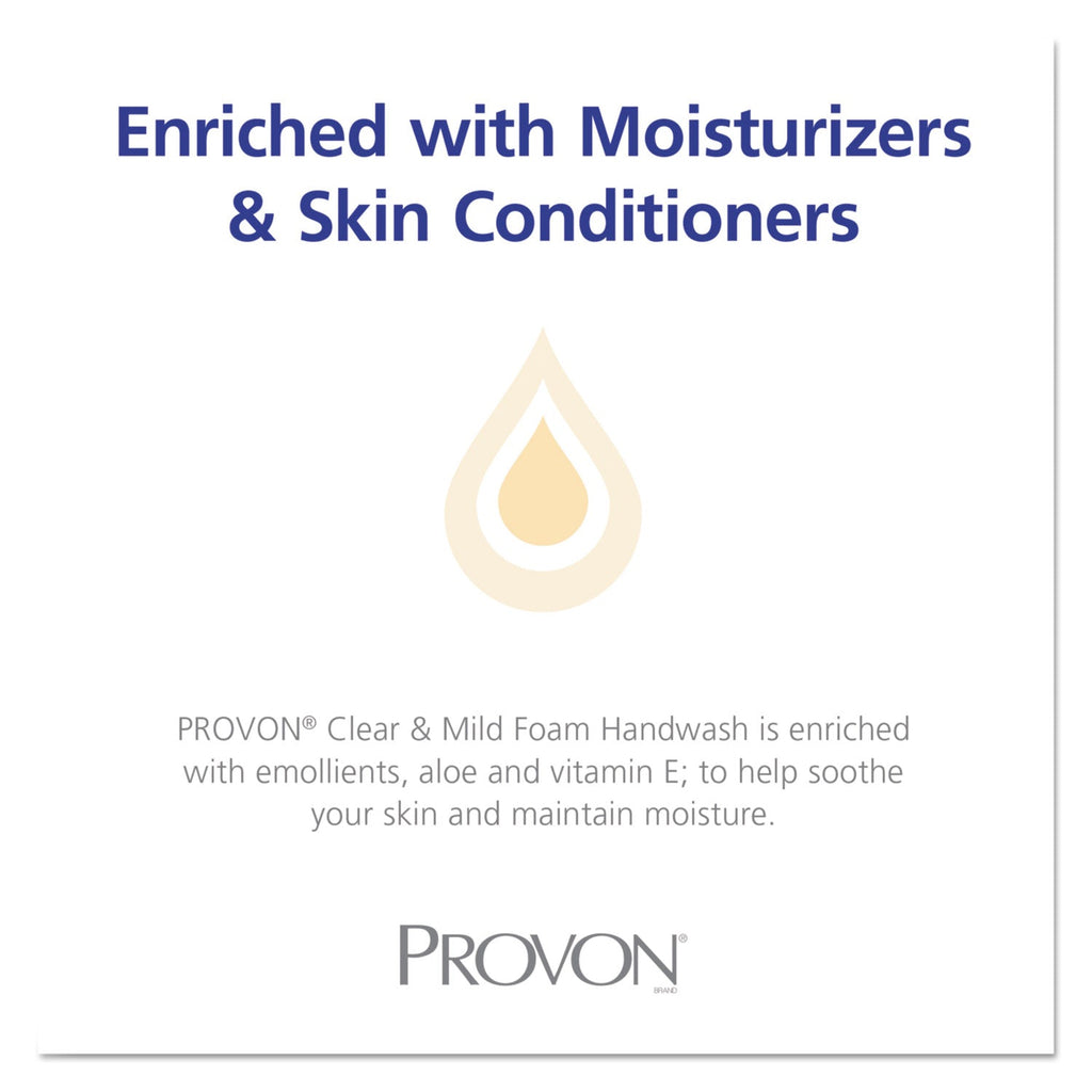 PROVON Clear and Mild Foam Hand Wash, Unscented, 700 mL Refill, 3/Carton