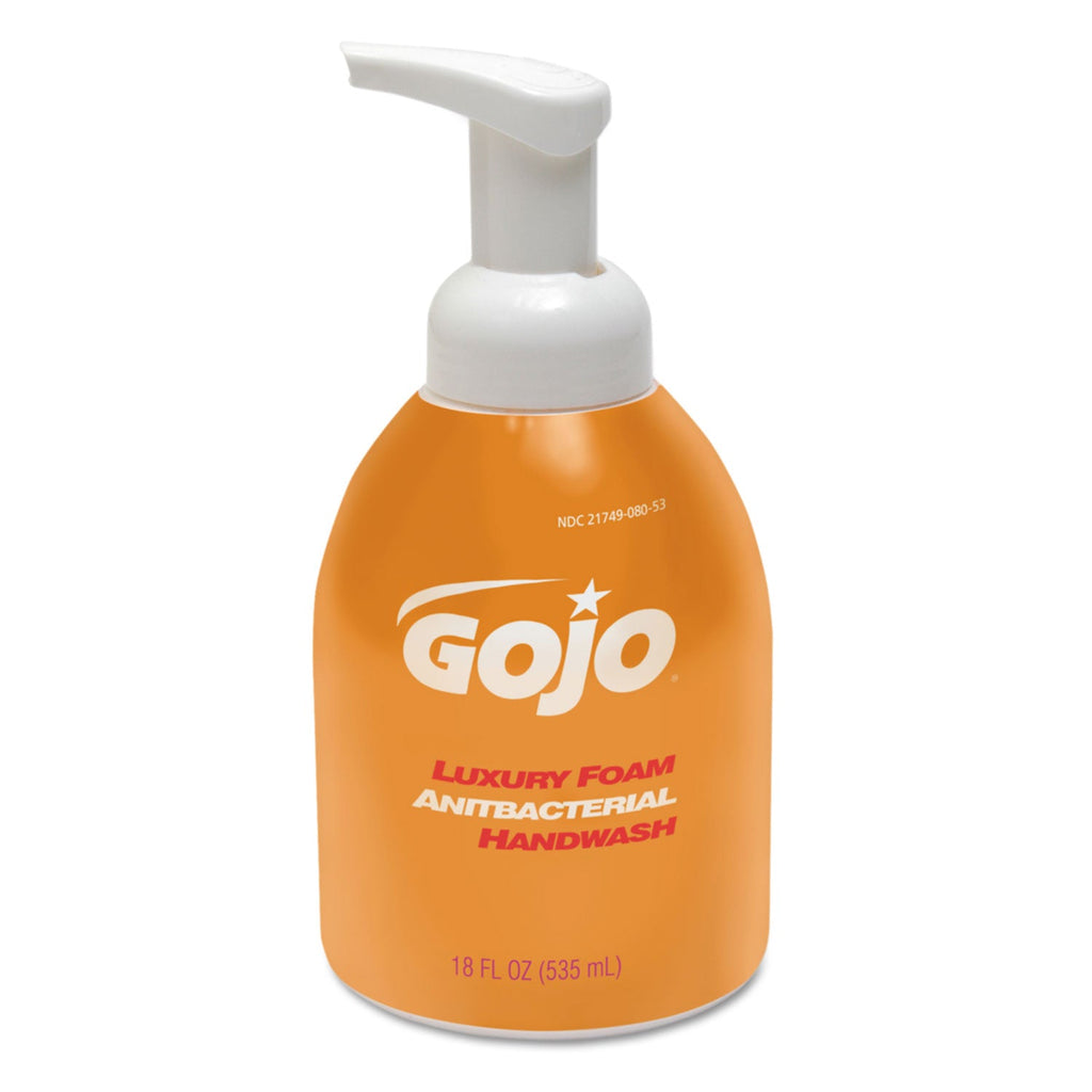 GOJO Luxury Foam Antibacterial Handwash, Orange Blossom, 535 mL Bottle, 4/Carton