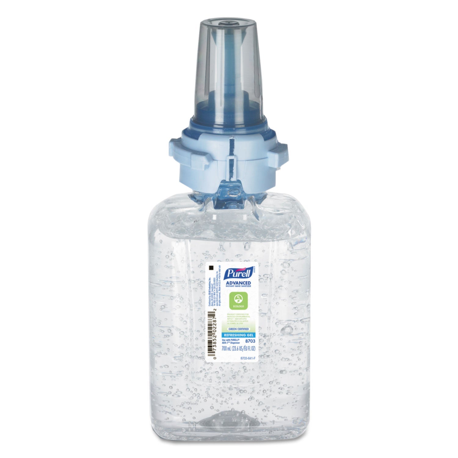 PURELL Advanced Hand Sanitizer Green Certified Gel Refill,  For ADX-7 Dispensers, 700 mL, Fragrance-Free