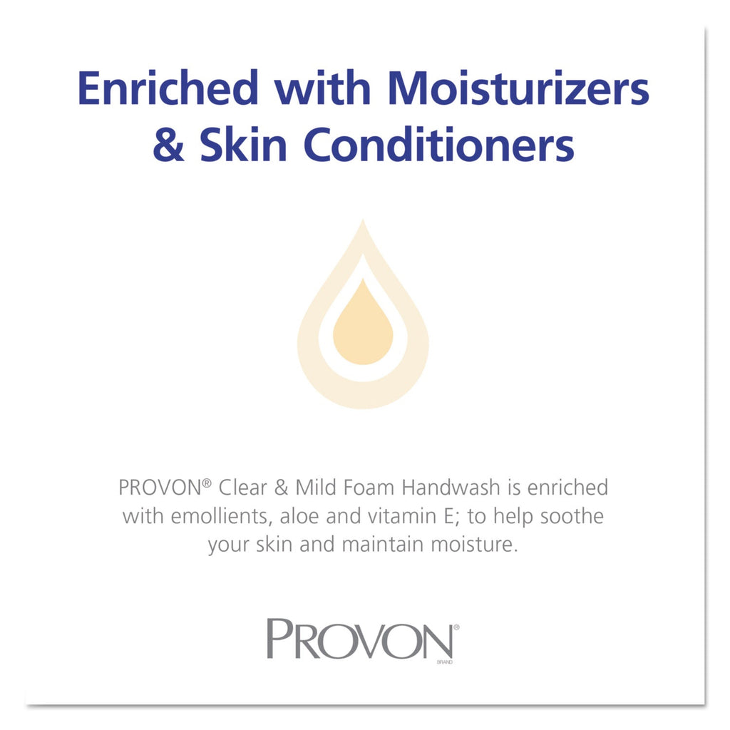 PROVON Clear and Mild Foam Hand Wash, Unscented, 700 mL Refill, 4/Carton