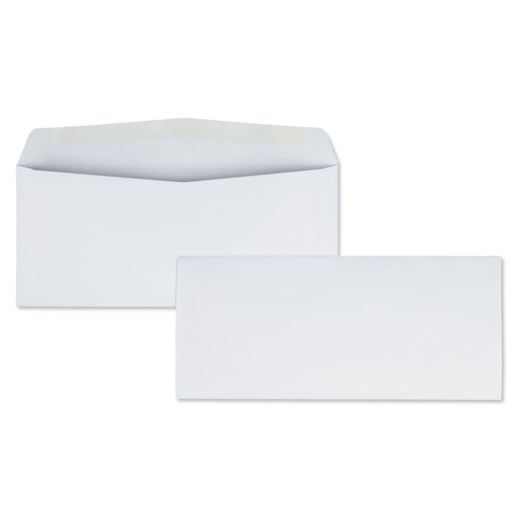 Quality Park Business Envelope, #10, Commercial Flap, Side Seam, Gummed Closure, 24 lb Bond Weight Paper, 4.13 x 9.5, White, 500/Box