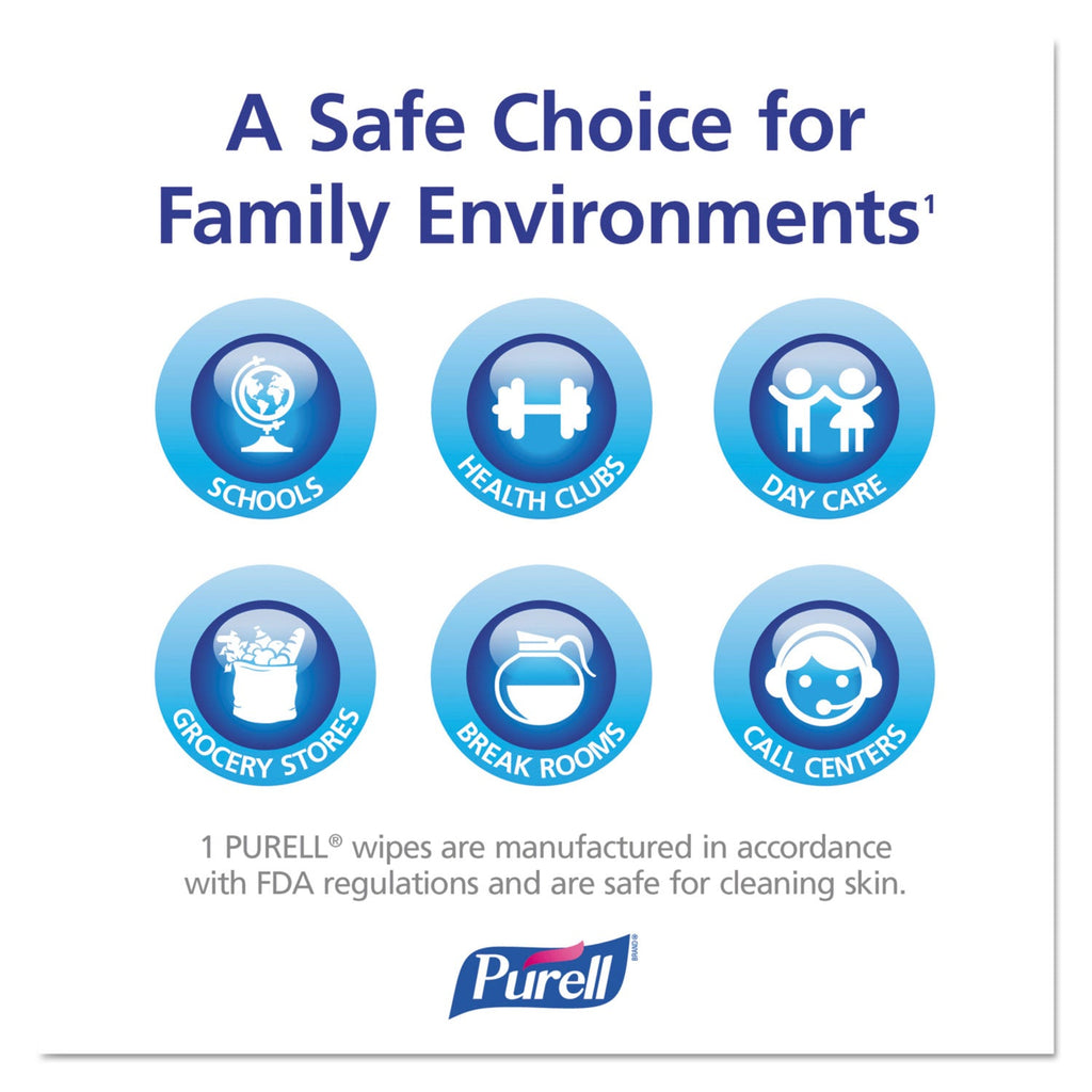 PURELL Cottony Soft Individually Wrapped Sanitizing Hand Wipes, 5 x 7, 1,000/Carton