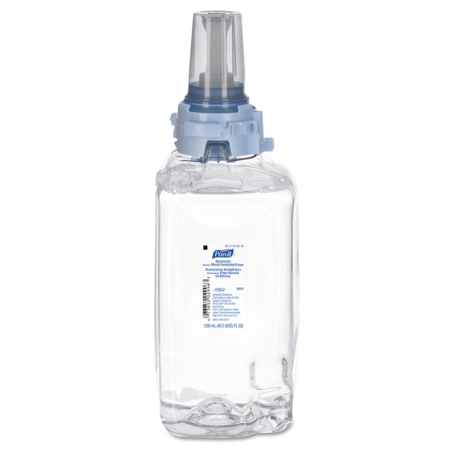 PURELL Advanced Hand Sanitizer Foam, For ADX-12 Dispensers, 1,200 mL Refill, Fragrance-Free, 3/Carton