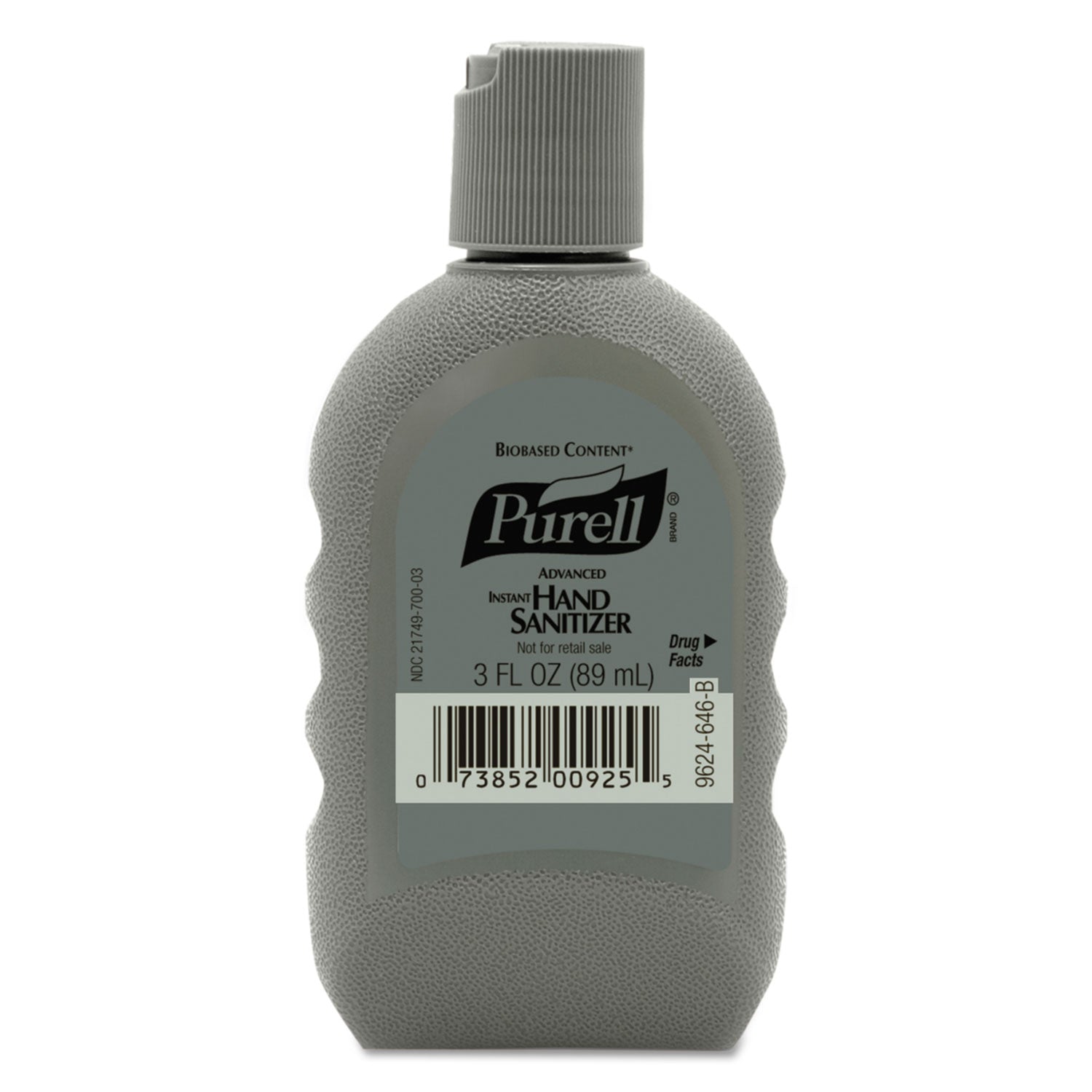 PURELL Biobased FST Rugged Portable Bottle Advanced Gel Hand Sanitizer, 3 oz, Lemon Scent, 24/Carton