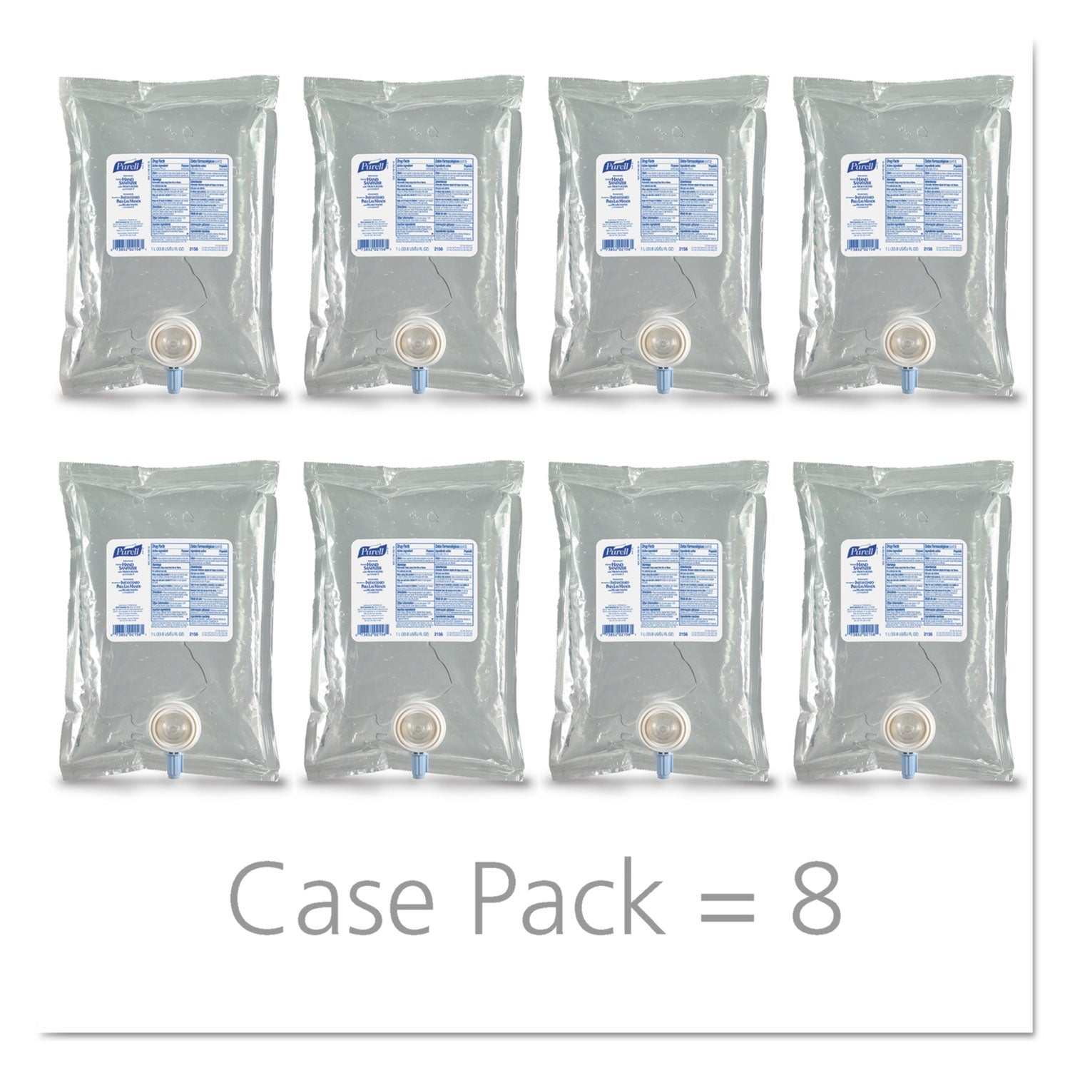 PURELL NXT Refill Advanced Gel Hand Sanitizer, 1,000 mL, Unscented, 8/Carton