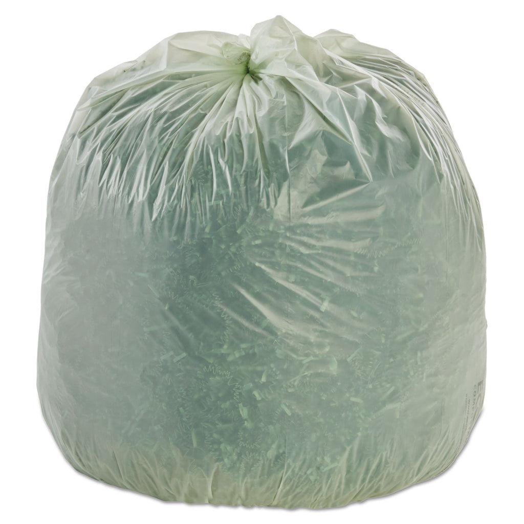 Stout EcoSafe-6400 Bags, 30 gal, 1.1 mil, 30" x 39", Green, 48/Box