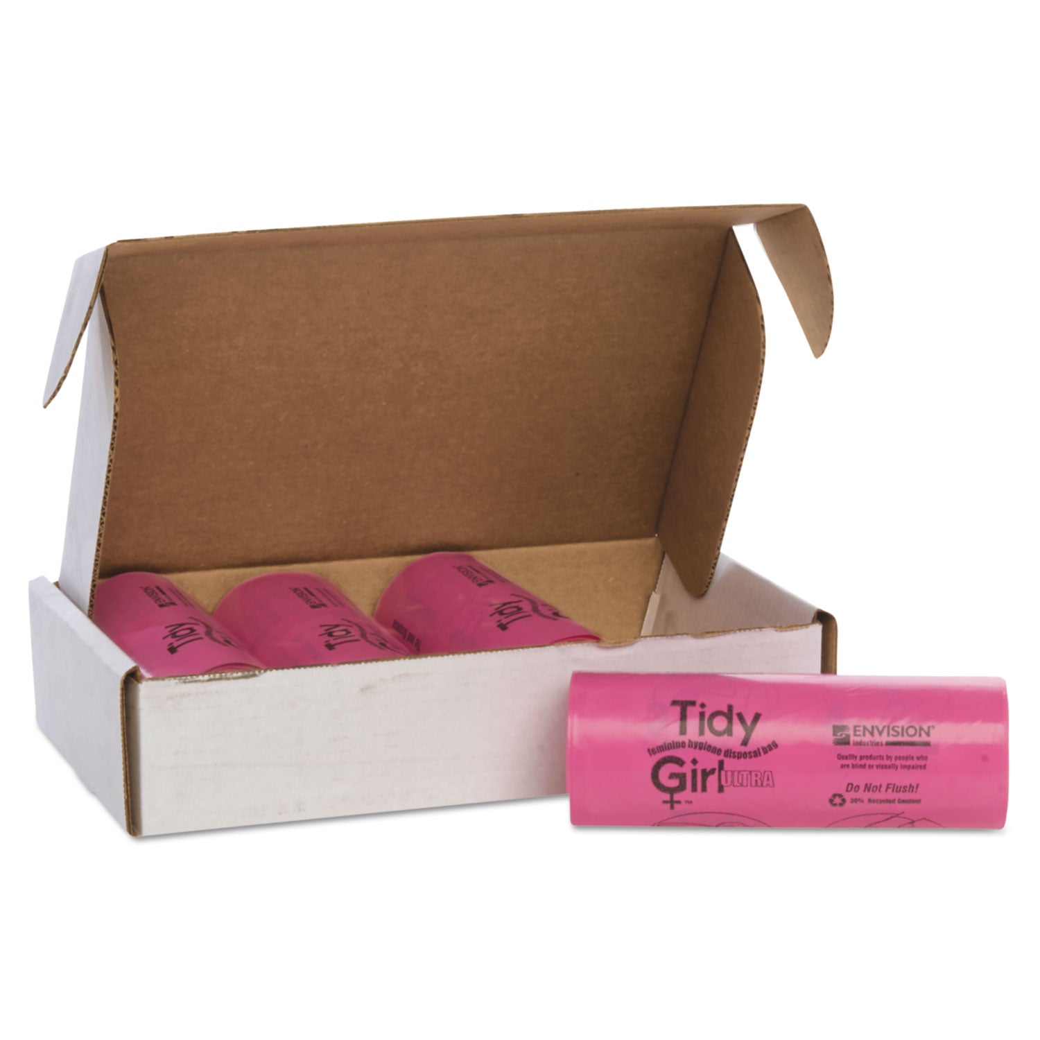 Tidy Girl Feminine Hygiene Sanitary Disposal Bags, 4" x 10", Natural, 600/Carton