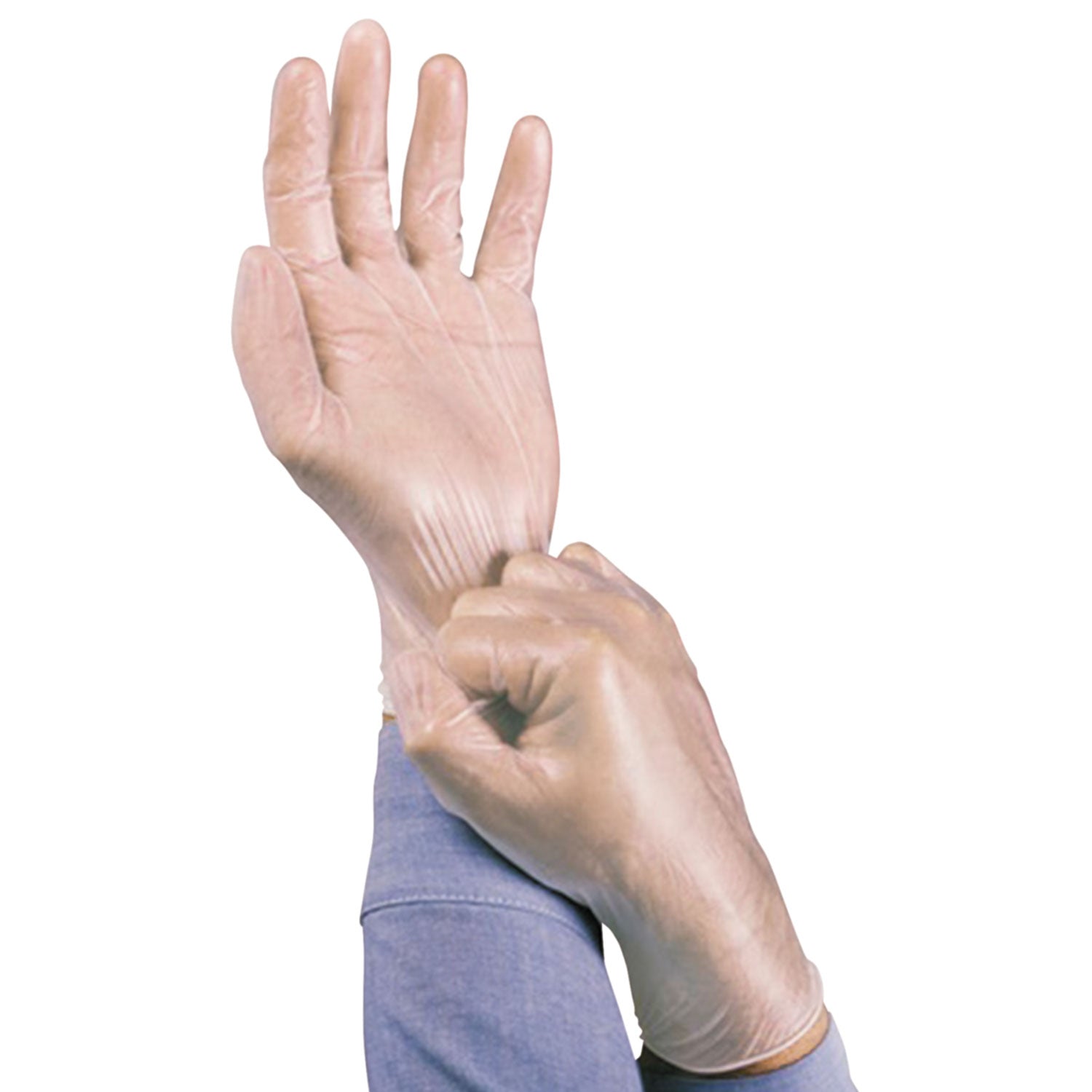 AnsellPro Dura-Touch 5 mil PVC Disposable Gloves, Large, Clear, 100/Box
