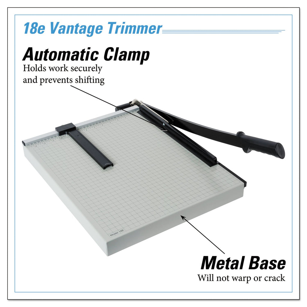 Dahle Vantage Guillotine Paper Trimmer/Cutter, 15 Sheets, 18" Cut Length, Metal Base, 15.5 x 18.75