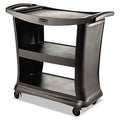 Rubbermaid Executive Service Cart, Plastic, 3 Shelves, 300 lb Capacity, 20.33" x 38.9" x 38.9", Black