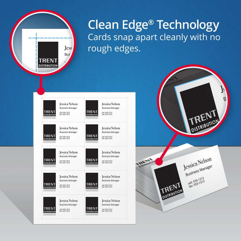 Avery Linen Texture True Print Business Cards, Inkjet, 2 x 3.5, White, 200 Cards, 10 Cards/Sheet, 20 Sheets/Pack