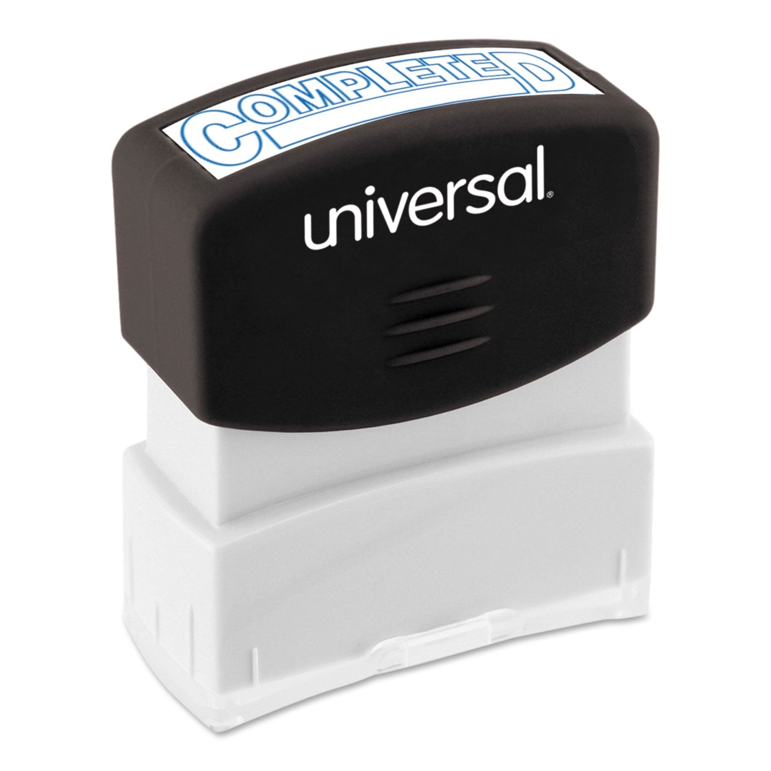 Universal Message Stamp, COMPLETED, Pre-Inked One-Color, Blue Ink