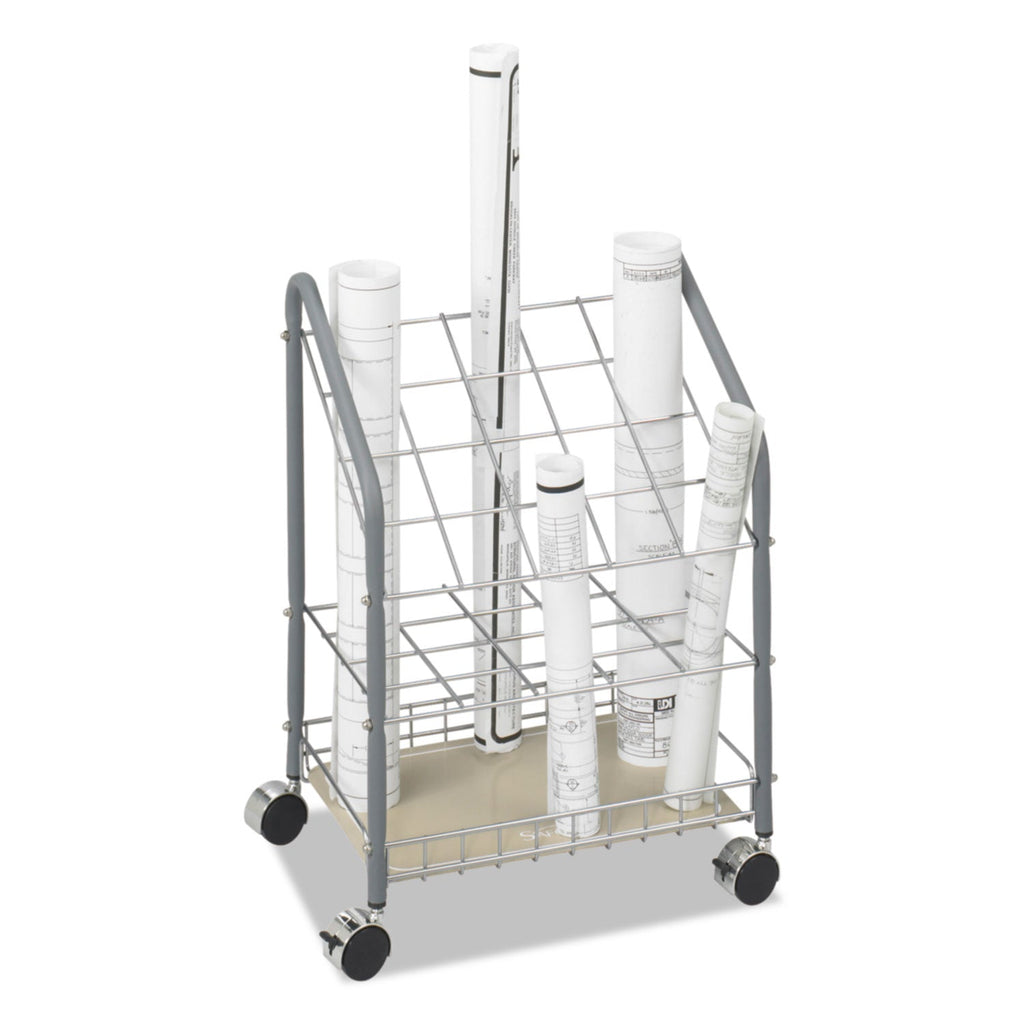 Safco Wire Roll/Files, 20 Compartments, 18w x 12.75d x 24.5h, Gray