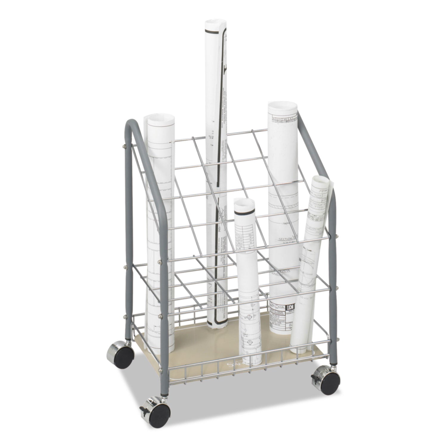 Safco Wire Roll/Files, 20 Compartments, 18w x 12.75d x 24.5h, Gray