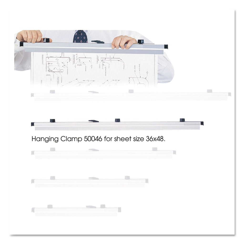 Safco Sheet File Hanging Clamps, 100 Sheets Per Clamp, 36" Length, 6/Carton