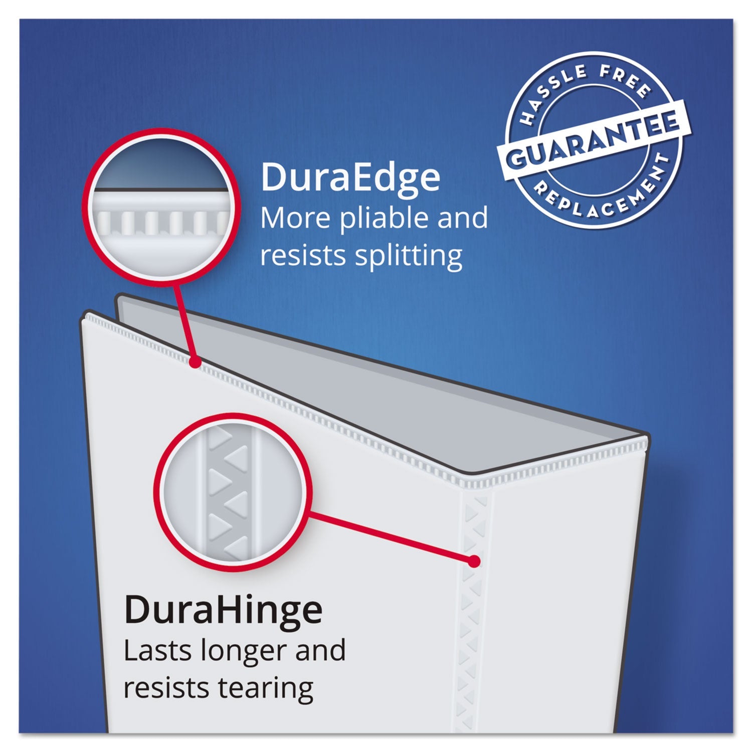 Avery Heavy-Duty Non Stick View Binder with DuraHinge and Slant Rings, 3 Rings, 1" Capacity, 11 x 8.5, Light Blue, (5301)