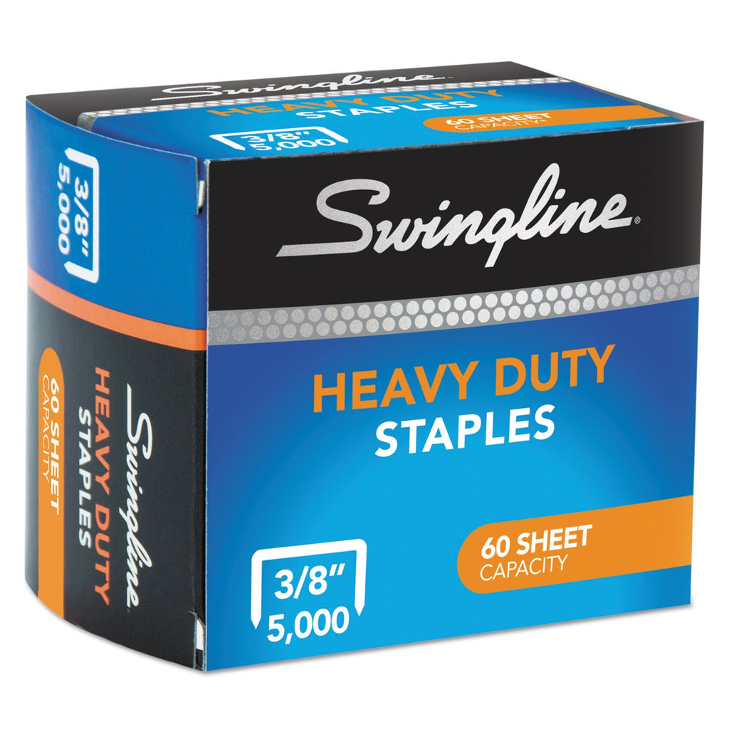 Swingline S.F. 39 Heavy-Duty Staples, 0.38" Leg, 0.5" Crown, Steel, 5,000/Box