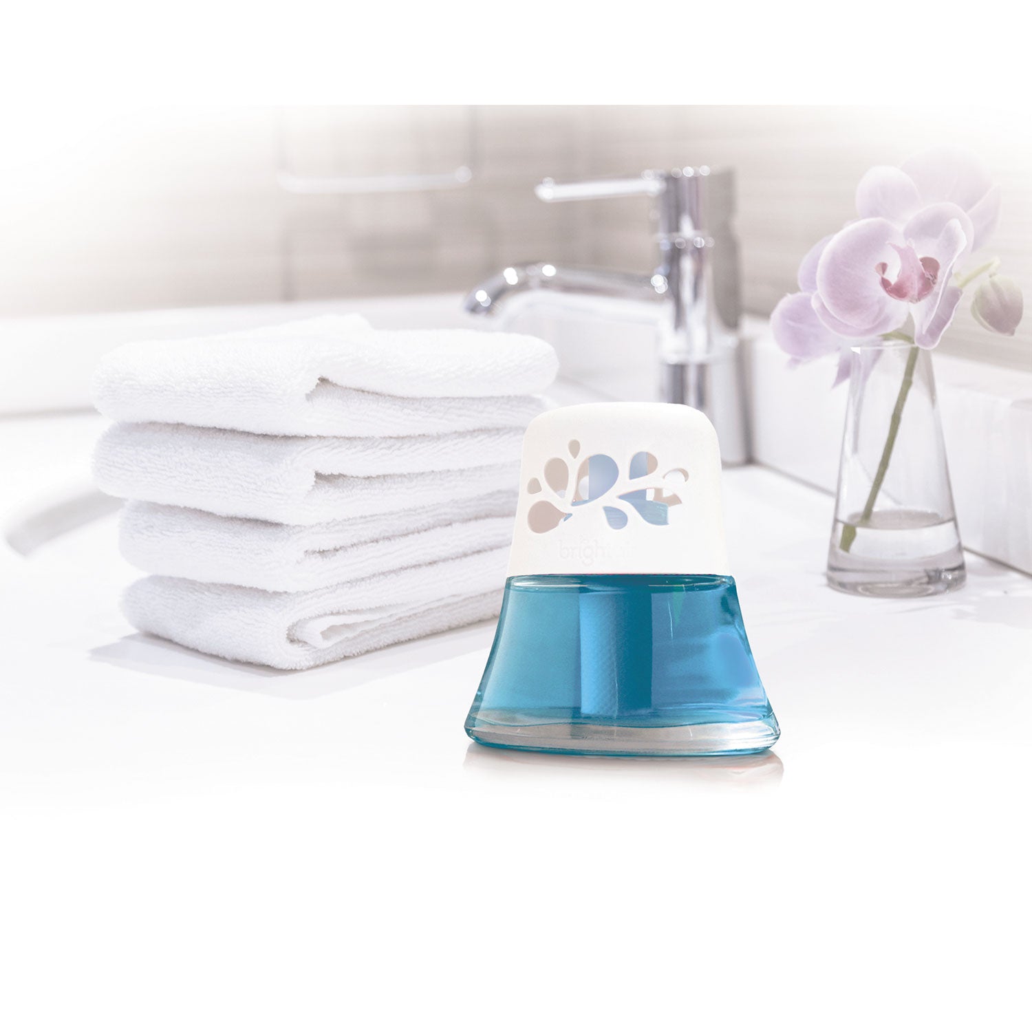 BRIGHT Air Scented Oil Air Freshener, Calm Waters and Spa, Blue, 2.5 oz, 6/Carton