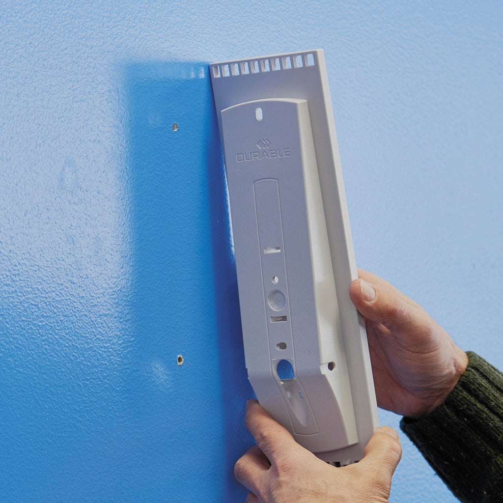Durable Sherpa Wall-Mount Reference System, 10 Gray Panels, Letter, Assorted Borders
