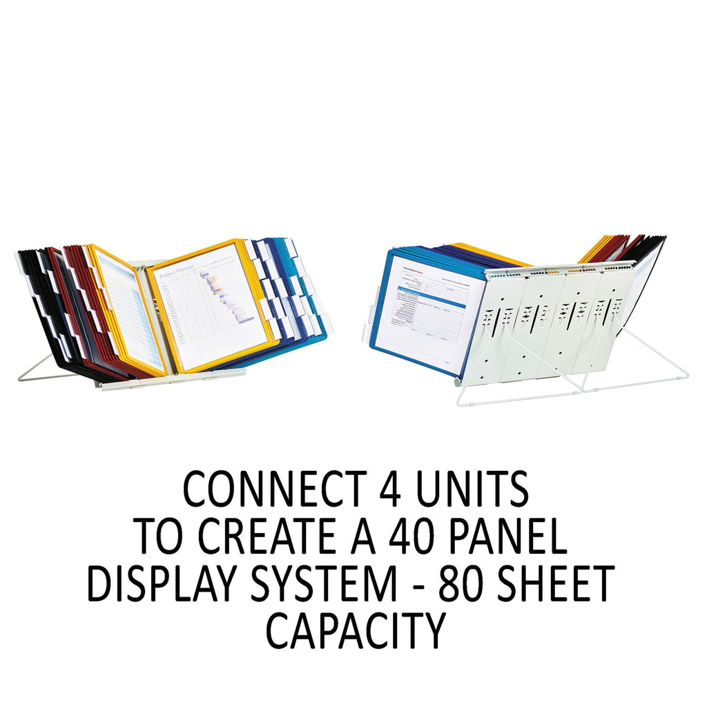 Durable InstaView Expandable Desktop Reference System, 10 Panels, Assorted Borders