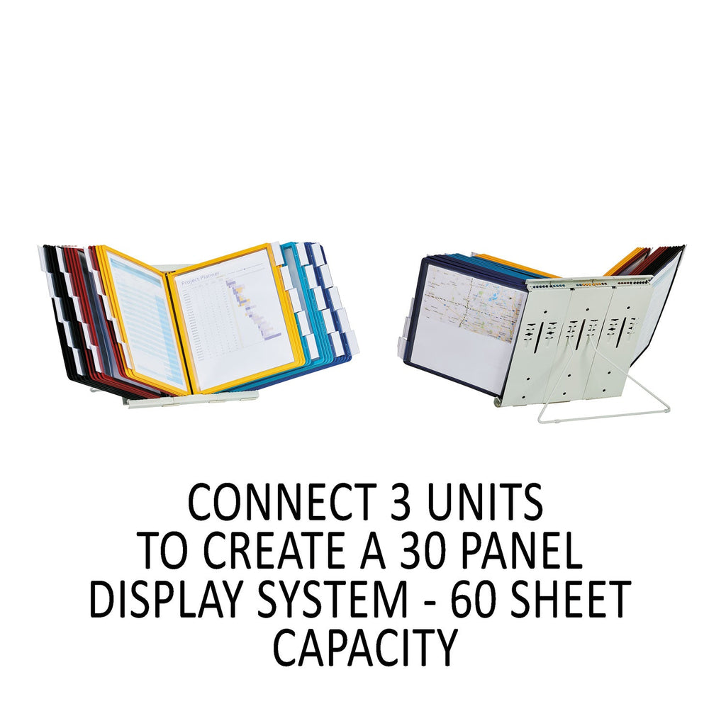Durable InstaView Expandable Desktop Reference System, 10 Panels, Assorted Borders