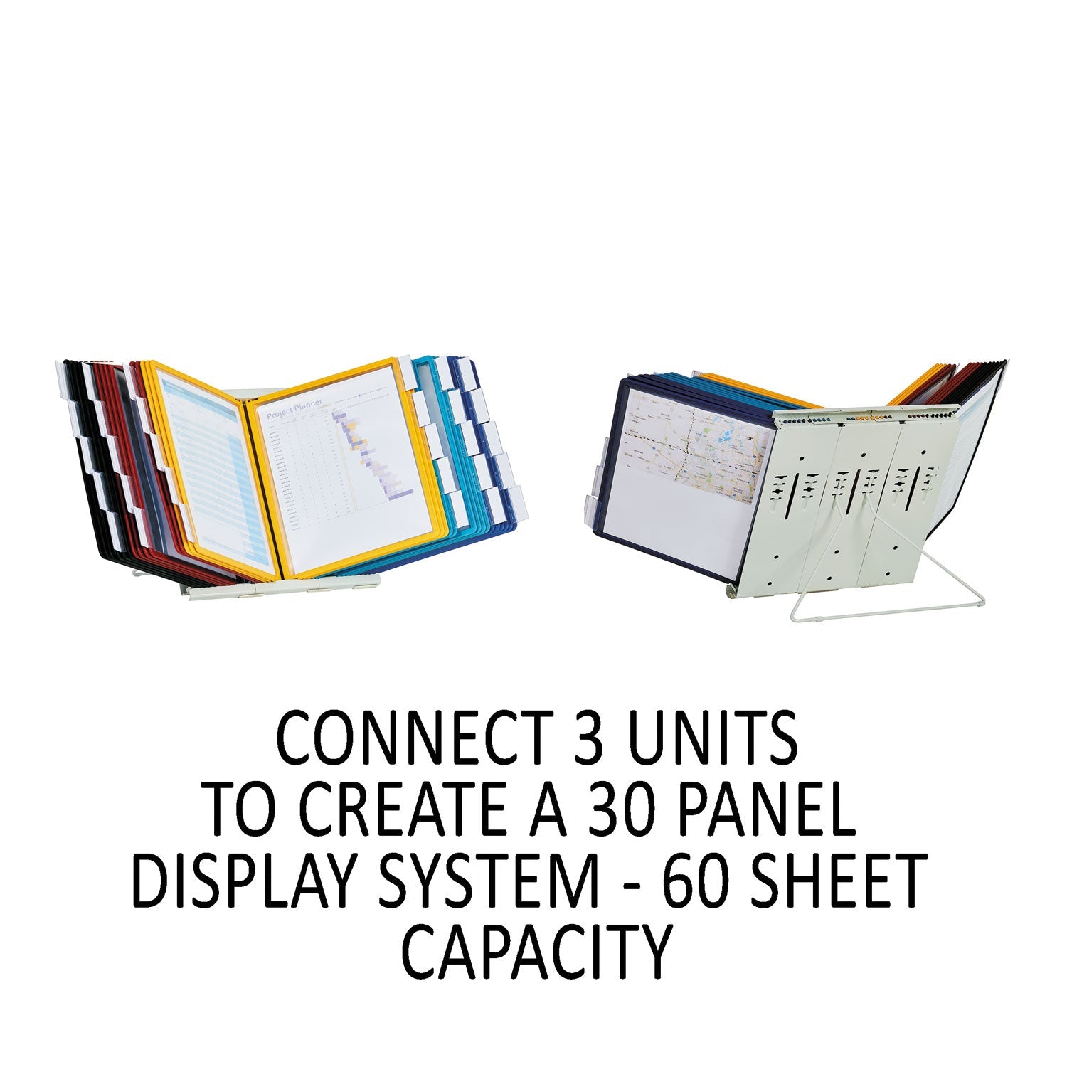 Durable InstaView Expandable Desktop Reference System, 10 Panels, Assorted Borders