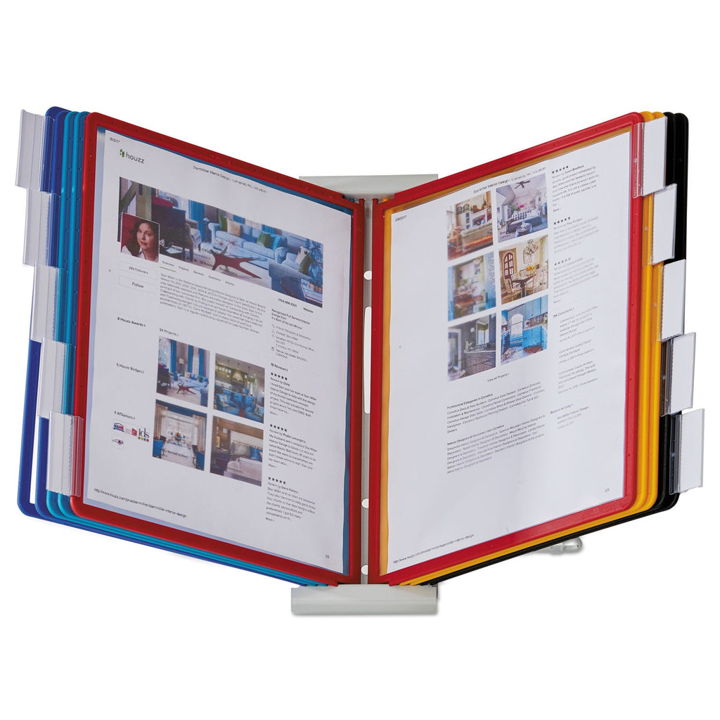 Durable InstaView Expandable Desktop Reference System, 10 Panels, Assorted Borders