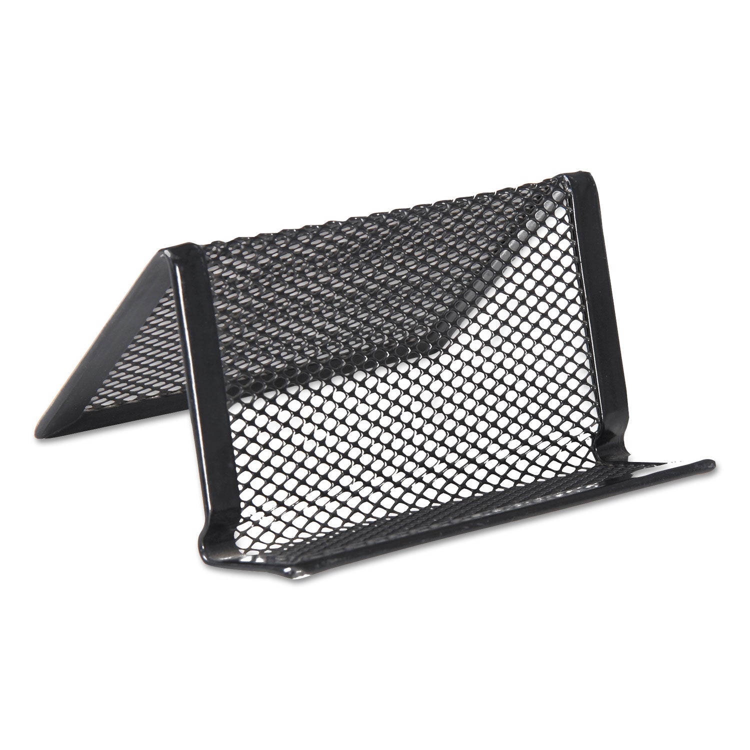 Universal Mesh Metal Business Card Holder, Holds 50 2.25 x 4 Cards, 3.78 x 3.38 x 2.13, Black