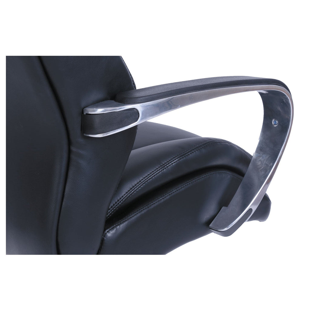 La-Z-Boy Commercial 2000 Big/Tall Executive Chair, Supports Up to 400 lb, 20.5" to 23.5" Seat Height, Black Seat/Back, Silver Base