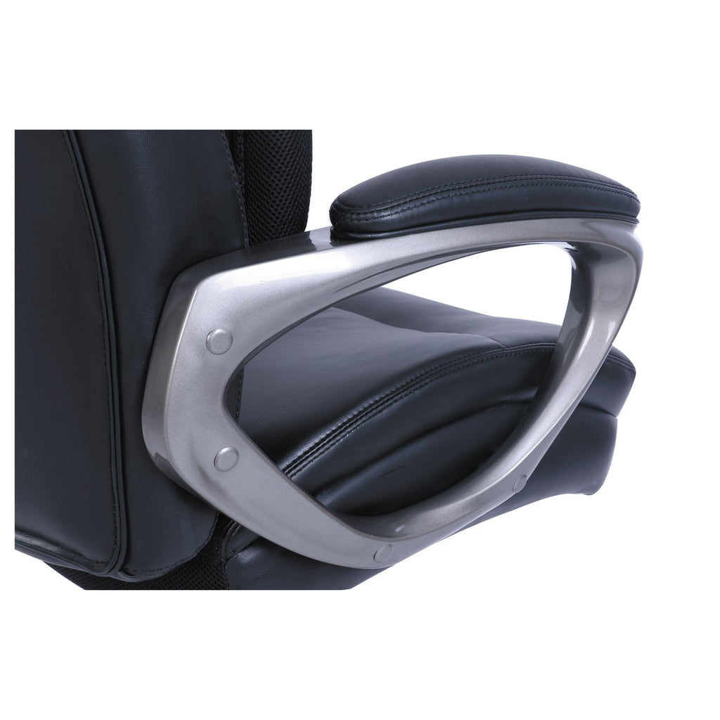 SertaPedic Cosset Big and Tall Executive Chair, Supports Up to 400 lb, 19" to 22" Seat Height, Black Seat/Back, Slate Base