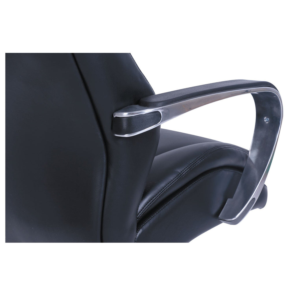 La-Z-Boy Commercial 2000 High-Back Executive Chair, Supports Up to 300 lb, 20.25" to 23.25" Seat Height, Black Seat/Back, Silver Base