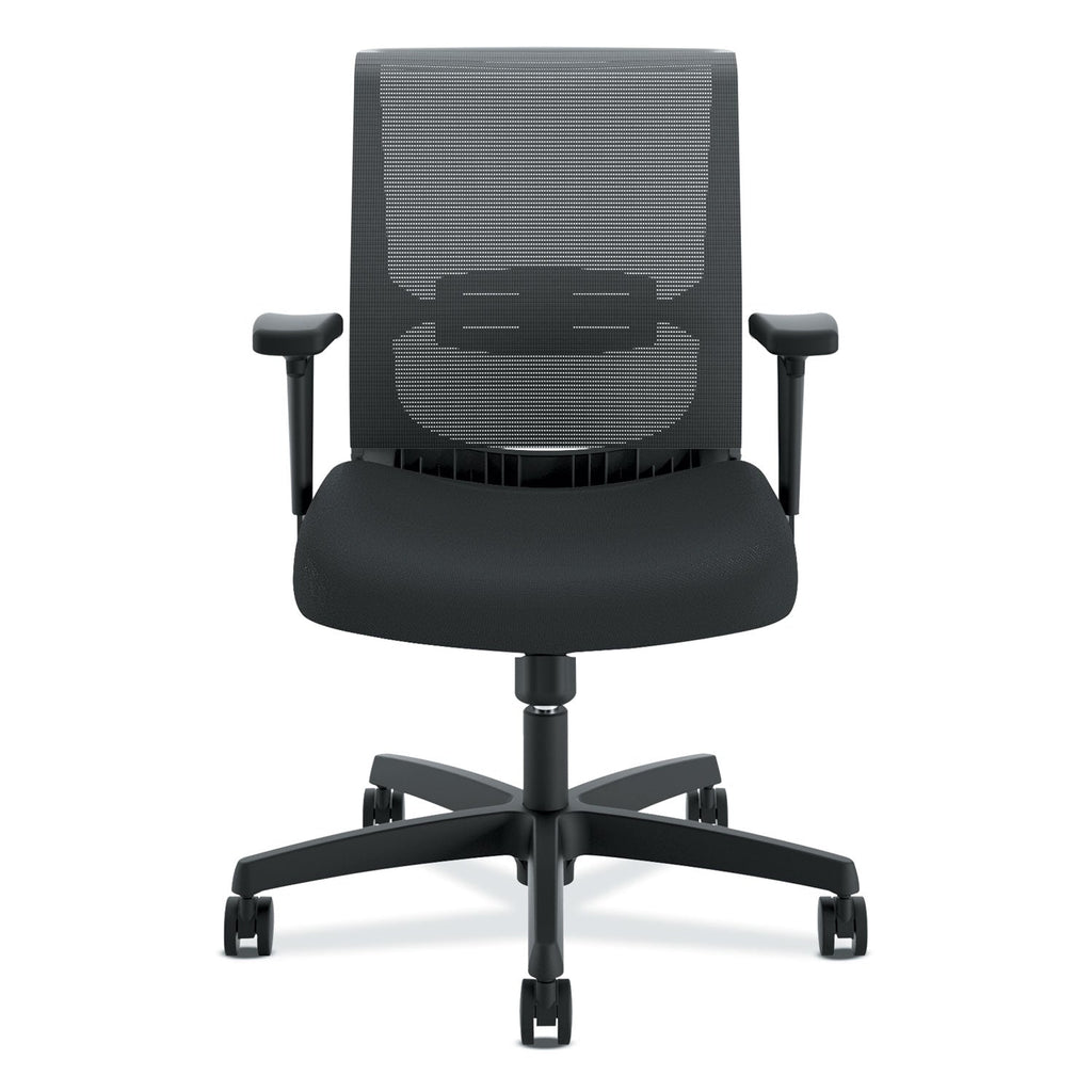 HON Convergence Mid-Back Task Chair, Swivel-Tilt, Supports Up to 275 lb, 15.75" to 20.13" Seat Height, Black
