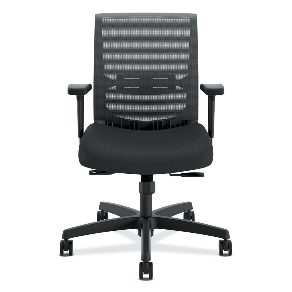 HON Convergence Mid-Back Task Chair, Synchro-Tilt and Seat Glide, Supports Up to 275 lb, Black
