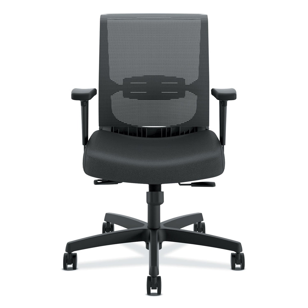 HON Convergence Mid-Back Task Chair, Synchro-Tilt and Seat Glide, Supports Up to 275 lb, Black