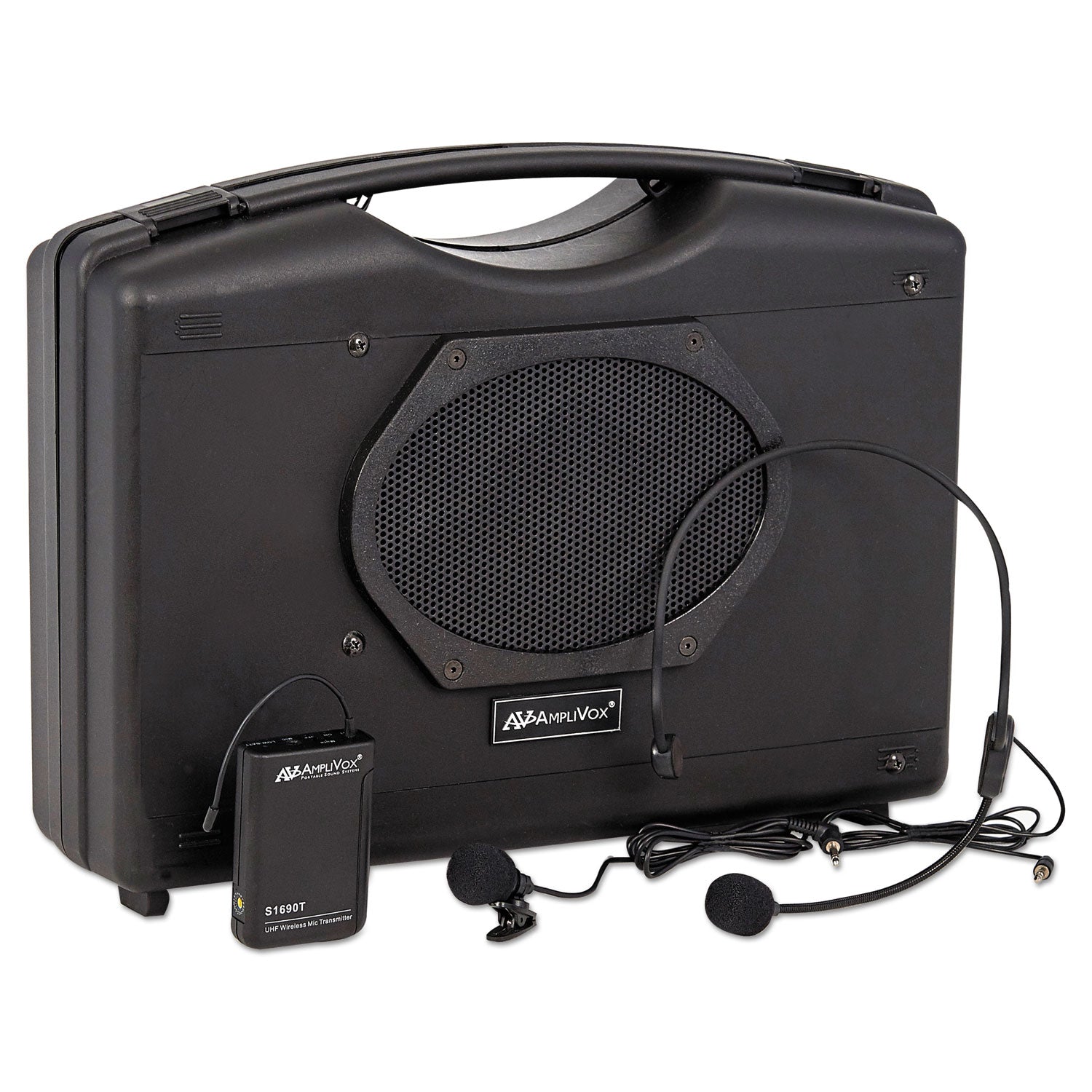 AmpliVox Bluetooth Audio Portable Buddy with Wireless Handsfree Mic, 50 W, Black