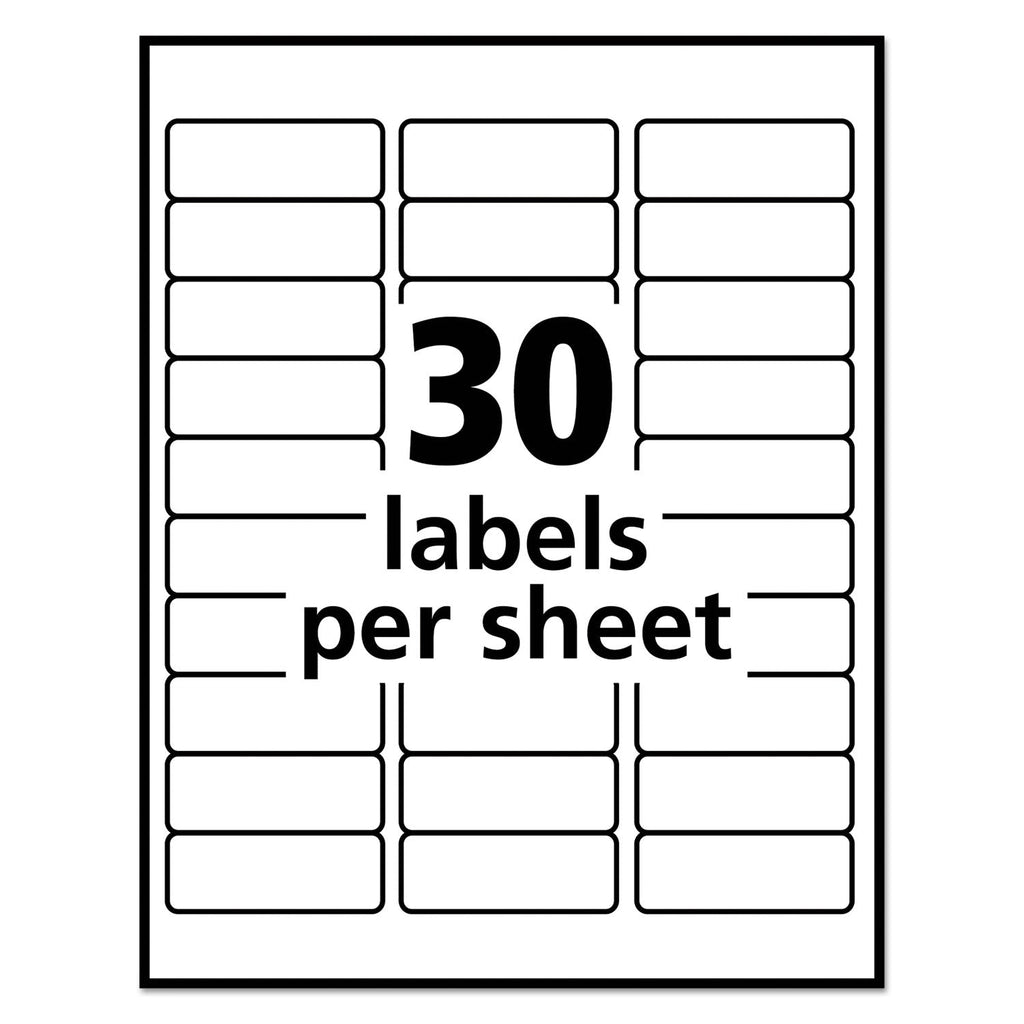 Avery Repositionable Address Labels w/SureFeed, Inkjet/Laser, 1 x 2.63, White, 750/BX