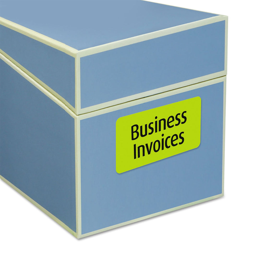 Avery High-Vis Removable Laser/Inkjet ID Labels, 2 x 4, Asst. Neon, 120/Pack