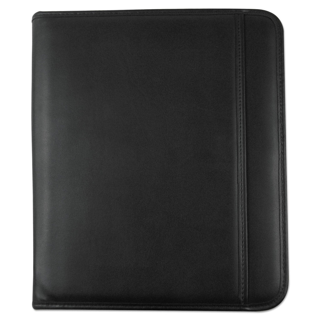 Universal Leather Textured Zippered PadFolio with Tablet Pocket, 10 3/4 x 13 1/8, Black