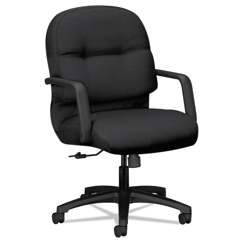HON Pillow-Soft 2090 Series Managerial Mid-Back Swivel/Tilt Chair, Supports Up to 300 lb, 17" to 21" Seat Height, Black