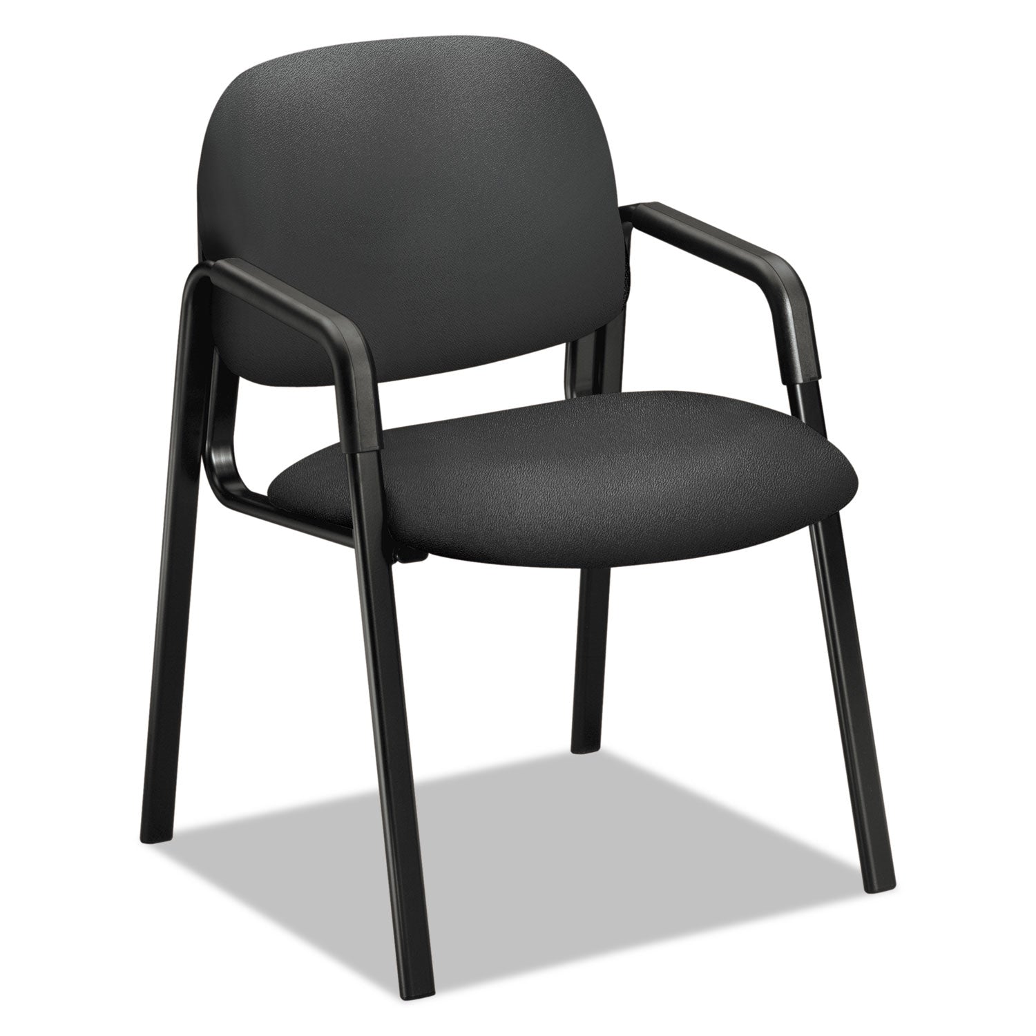 HON Solutions Seating 4000 Series Leg Base Guest Chair, 23.5" x 24.5" x 32", Iron Ore Seat/Back, Black Base