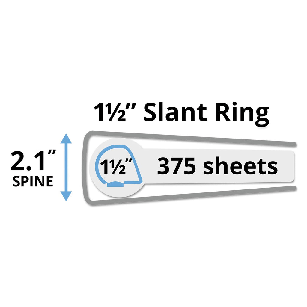Avery UltraLast Heavy-Duty View Binder with One Touch Slant Rings, 3 Rings, 1" Capacity, 11 x 8.5, Black