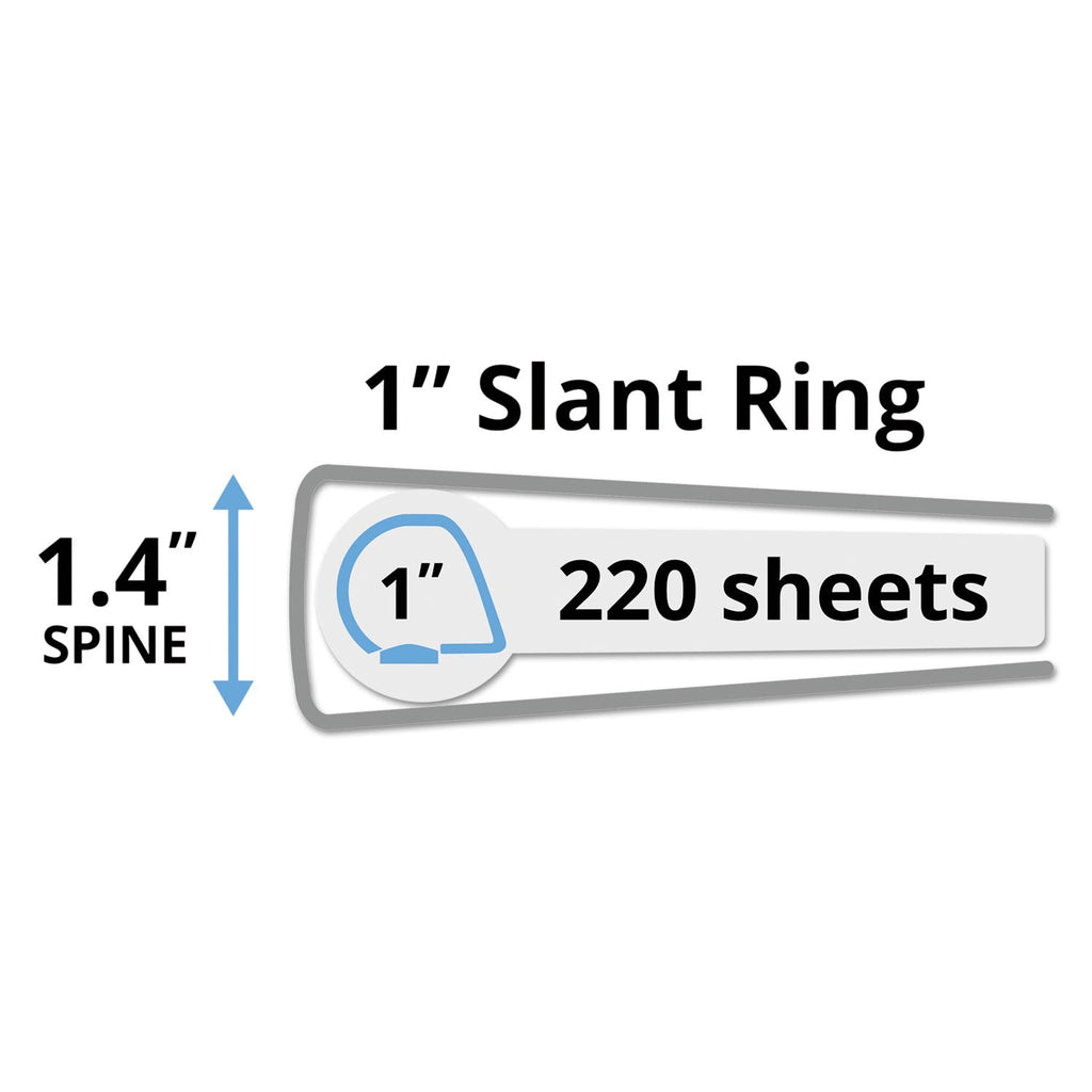 Avery Durable View Binder with DuraHinge and Slant Rings, 3 Rings, 1" Capacity, 11 x 8.5, Purple