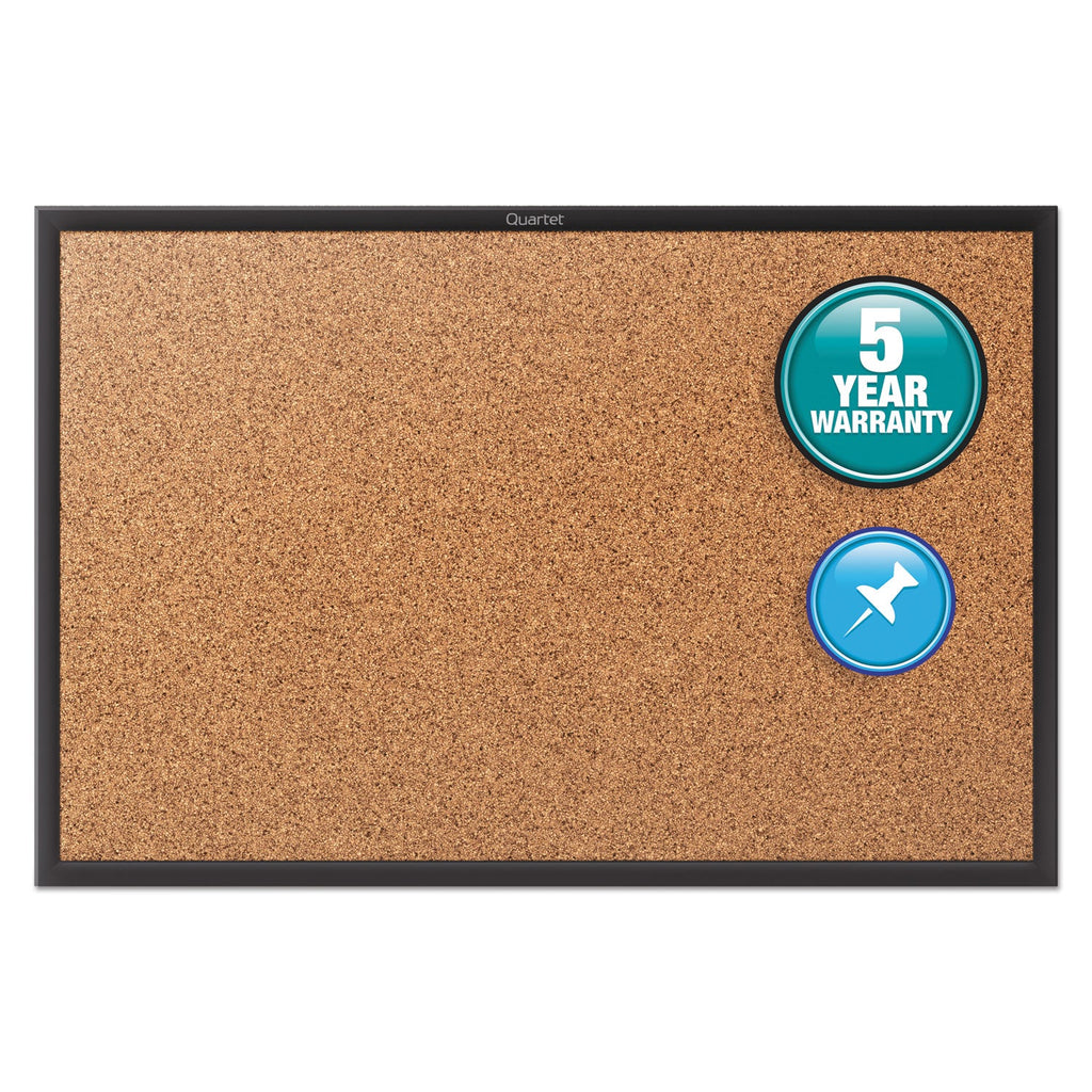 Quartet Classic Series Cork Bulletin Board, 36x24, Black Aluminum Frame