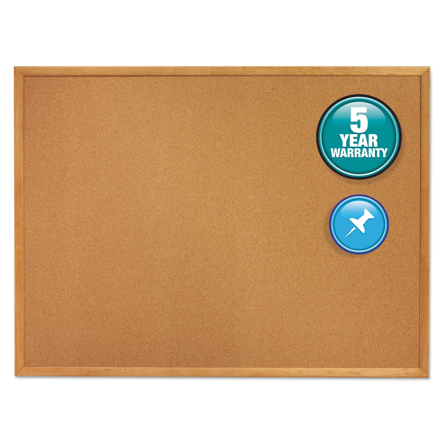 Quartet Classic Series Cork Bulletin Board, 36 x 24, Oak Finish Frame