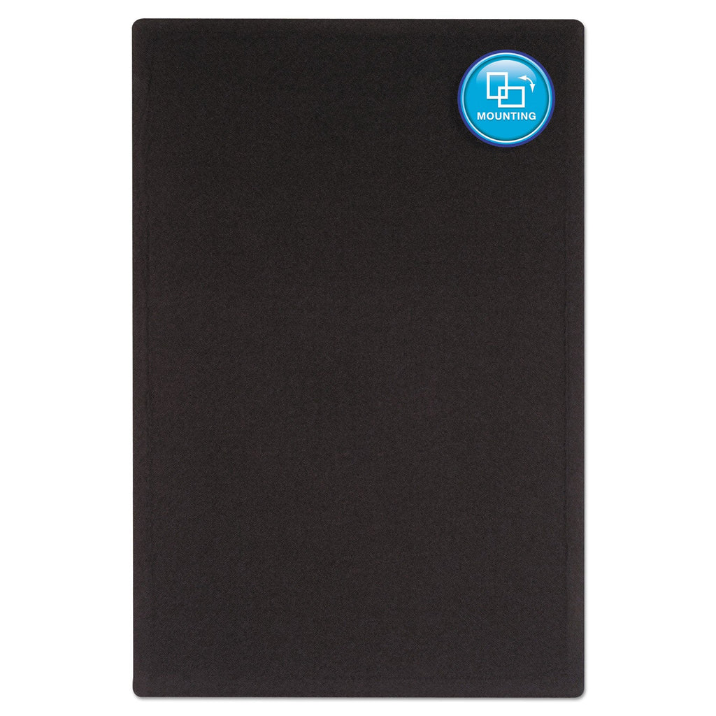 Quartet Oval Office Fabric Bulletin Board, 48 x 36, Black
